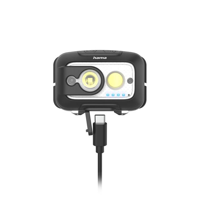HAMA Фенер Челник/ LED "HL500-C", USB-C, 4 Режима 