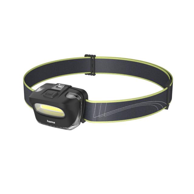 Hama "HL110" LED Head Torch, Batteries, COB, Head Torch for Jogging, Sport, 2 Mo 