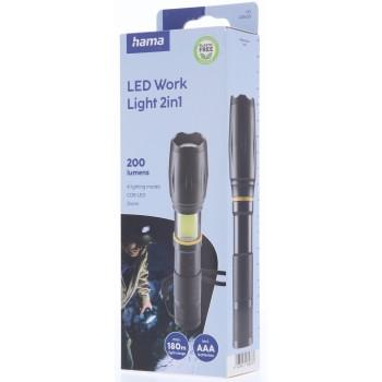 HAMA LED Фенер “W200”, алуминиев, 3 режима, батерии 3 х ААА 