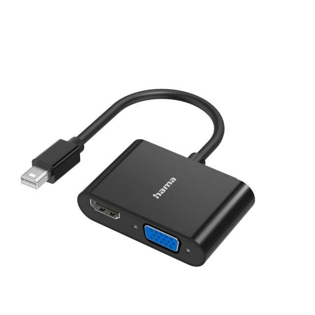 HAMA Видео адаптер 2 в 1, Mini Displayport - VGA & HDMI, Ultra-HD 4K 