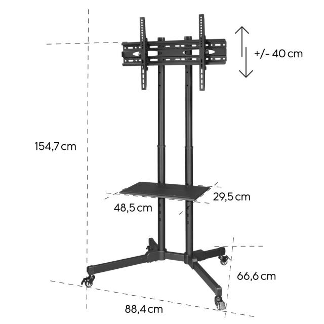Hama "Trolley" TV Stand with Castors, up to 75", 220874 