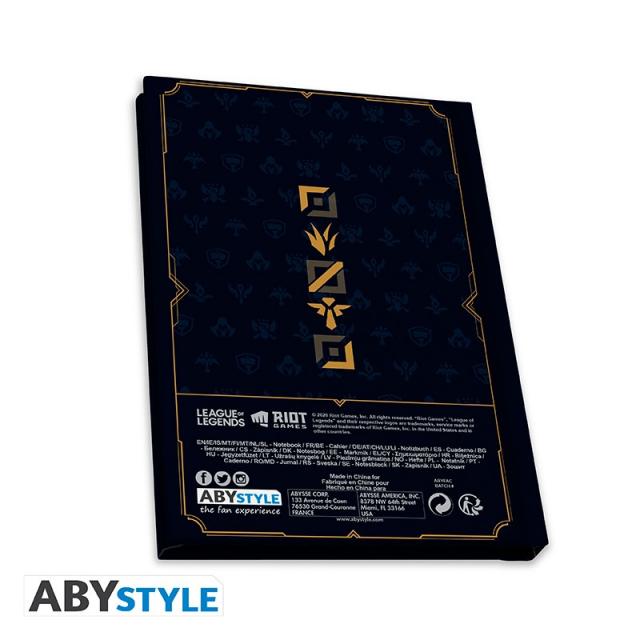 Комплект ABYSTYLE LEAGUE OF LEGENDS - Pck XXL glass + Pin + Notebook "Hextech logo" 