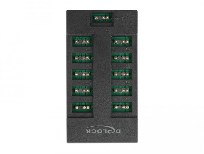 RGB хъб Delock, 10 портов ARGB LEDs, Черен