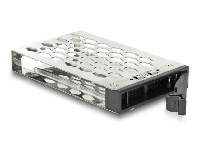Чекмедже Delock 3.5″, За 1 x 2.5″ U.2 NVMe SSD или SATA / SAS HDD / SSD, Черен 