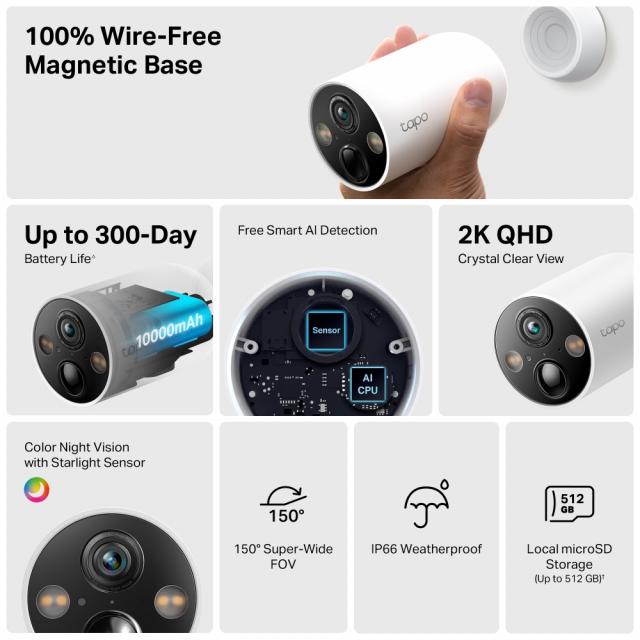 TP-Link Tapo C425 - Smart Wire-Free Security Camera 