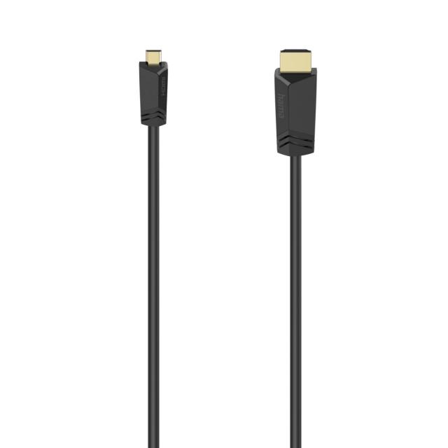 Hama HDMI Cable, Plug Type-A - Plug Type-D (Micro), Ethernet, 2 m, 74259 