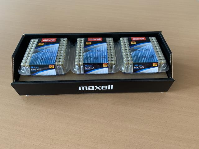 MAXELL Alkaline batteries LR03 AAA 10x10 pcs / 100 pcs packs in PVC box  
