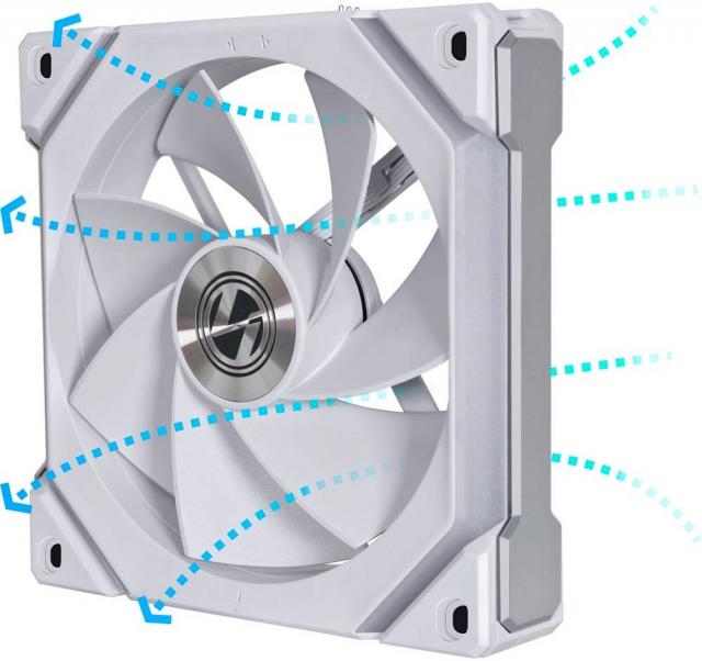 Вентилатор Lian Li Uni Fan REVERSE SL V2, 120mm, ARGB, Бял 