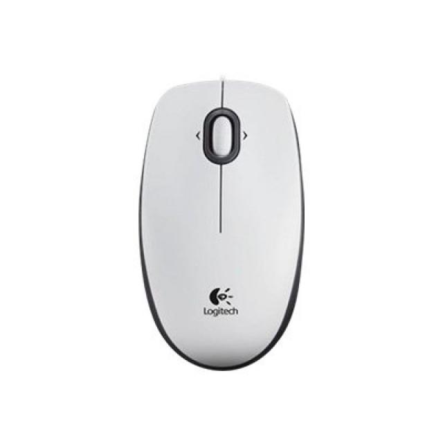Wired optical mouse LOGITECH B100, White, USB
