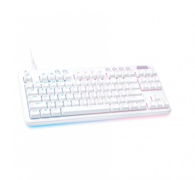 Геймърска механична клавиатура Logitech G G713, TKL, Tactile, RGB LED, US Layout, бяла 