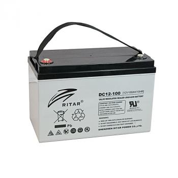 Оловна AGM Deep cycle батерия RITAR (DC12-100), 12V, 100Ah, F12/M8, За соларни системи