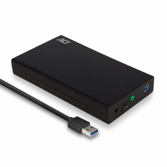 Чекмедже за твърд диск ACT AC1405, 3.5", SATA, USB 3.1 Gen1 (USB 3.0), Черен 