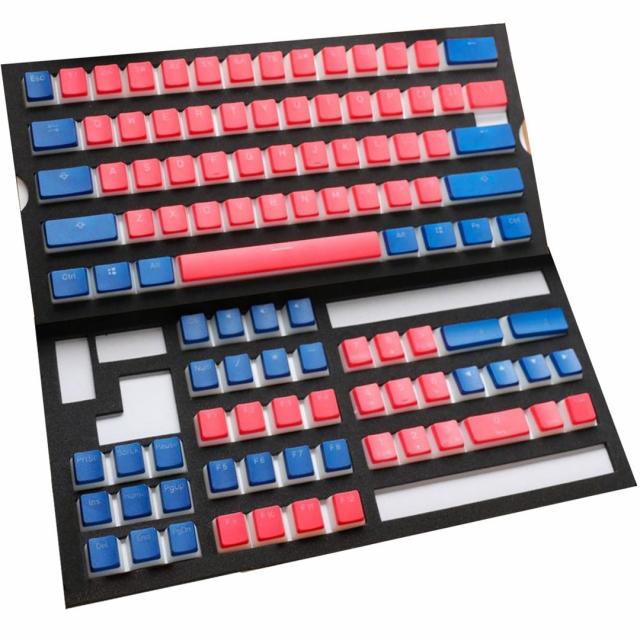 Ducky Pudding Red & Blue 108-Keycap Set PBT Double-Shot US Layout
