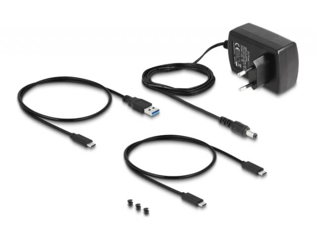 Delock USB Type-C Converter for 1 x M.2 NVMe SSD + 1 x SATA SSD / HDD with Clone Function 