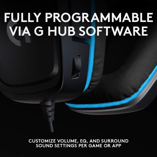Gaming Earphone Logitech G432, Microphone, Black 