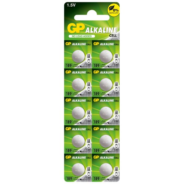 Button alkaline battery GP189 LR1130 / 10 pcs. / Pack price for 1 pc. / 1.55V GP