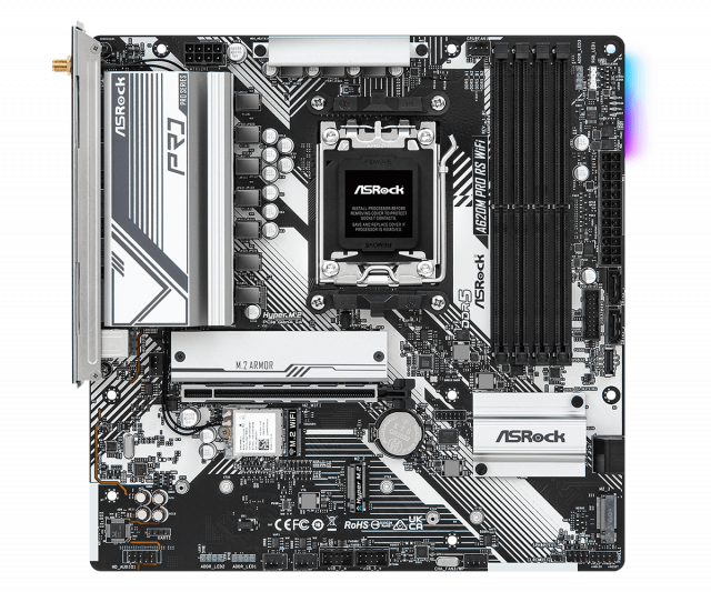 Motherboard ASROCK A620M Pro RS WiFi, Socket AM5, mATX, 4xDDR5 