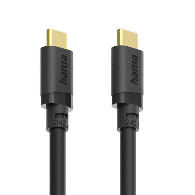 HAMA Кабел USB-C E-Marker чип USB 3.2 Gen1, 5 Gbit/s, 240 W, 1.5 м 