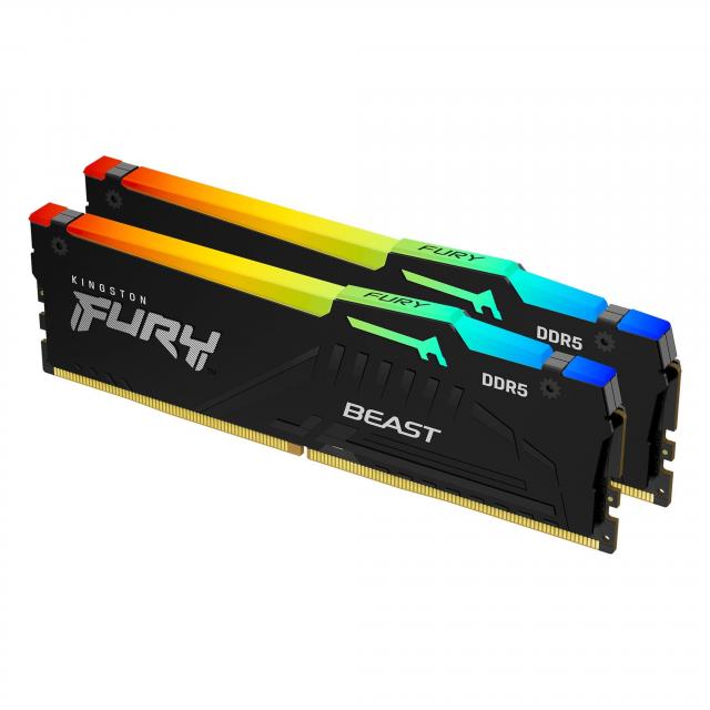 Memorie Kingston FURY Beast RGB Black 32GB (2x16GB) DDR5 5600MHz CL40 - Intel XMP 