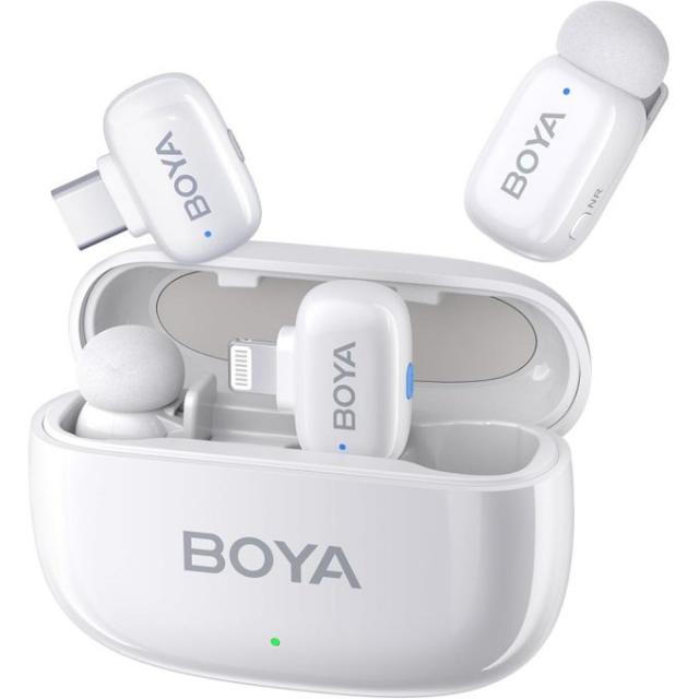 Wireless Microphone System BOYA Mini USB-C and Lightning - White 
