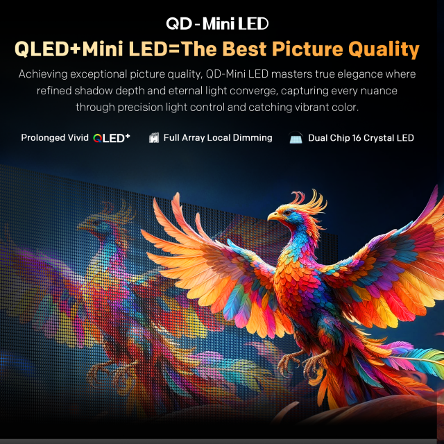 METZ TV 65" 65MNH7000Z UHD 4K QD-Mini LED, Matte Screen Ultra, Google TV, Клас E 