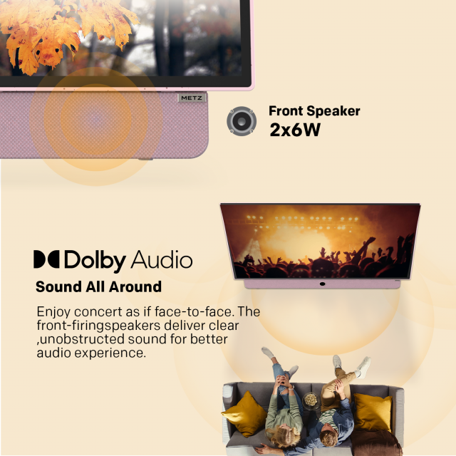 METZ Портативен телевизор 24MPE7300Z 24" LED FHD(1920x1080) GoogleTV, HDR10, розов 