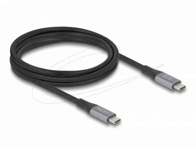 Delock USB 40 Gbps Cable USB Type-C™ male to male PD 3.1 240 W E-Marker 2 m grey metal 