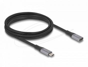 Delock USB 40 Gbps Extension Cable USB Type-C™ male to female PD 3.1 240 W 1 m grey metal
