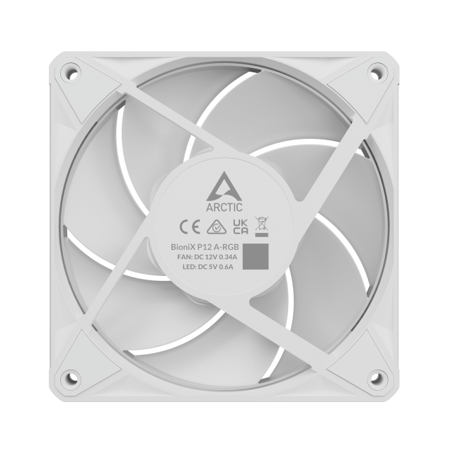 Комплект вентилатори ARCTIC BioniX P12 A-RGB PWM 120mm Daisy Chain - Бял 