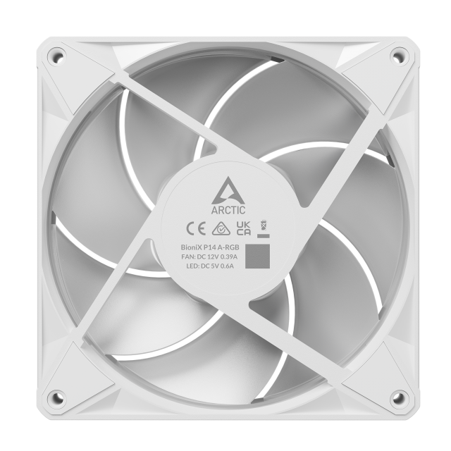 Комплект вентилатори ARCTIC BioniX P14 A-RGB PWM 140mm Daisy Chain - Бял 