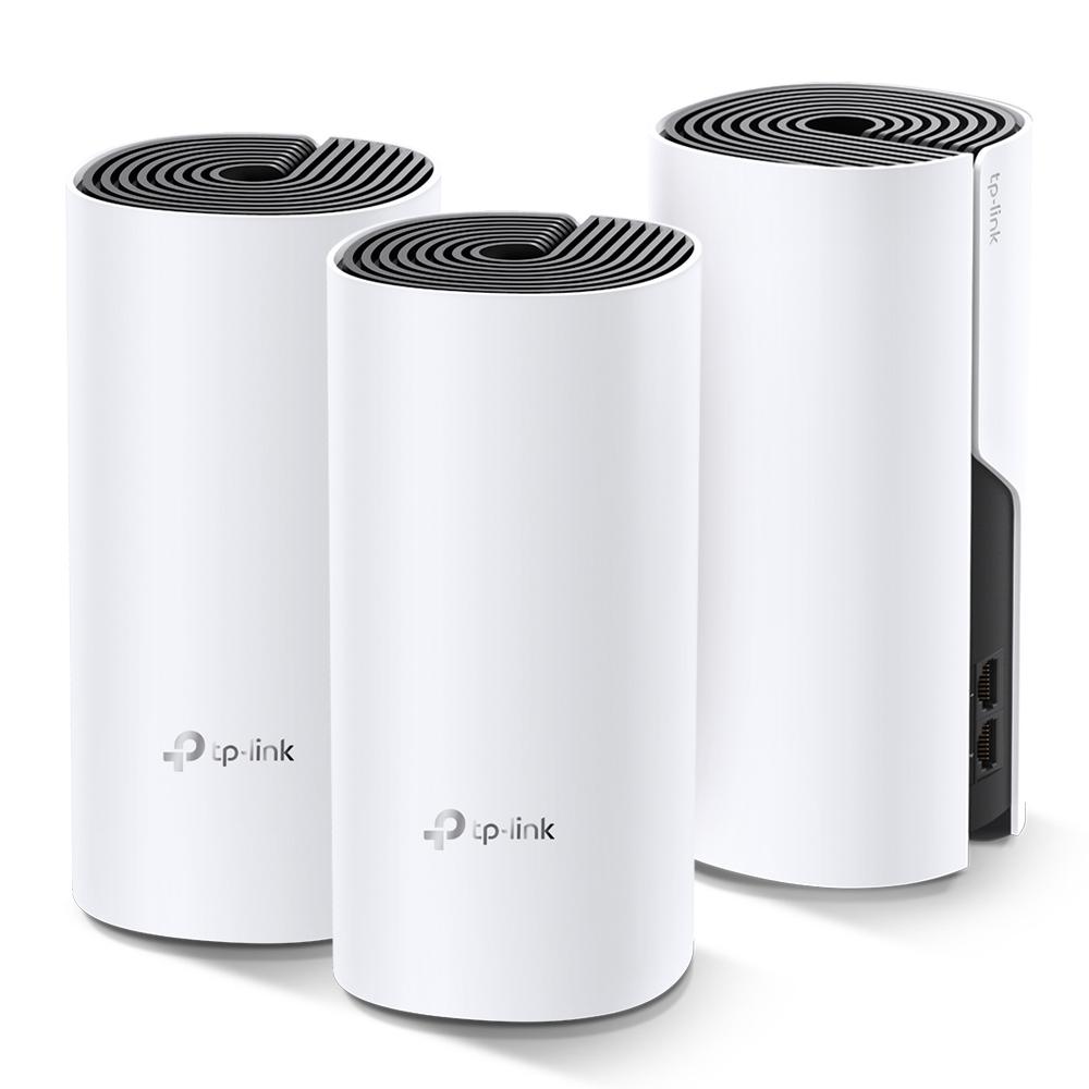 Безжичен рутер TP-Link Deco M4, AC1200, 2.4/5 GHz, 300 -  867 Mbps, Gigabit, 3 бр. в комплект