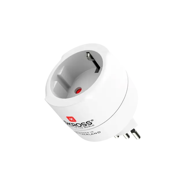 Skross Travel adapter World to CH+IT+ Brasil, USB 