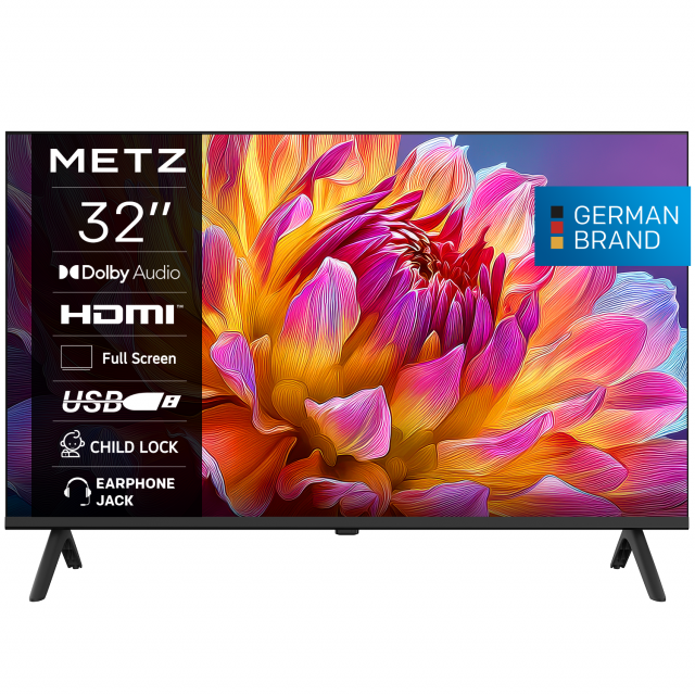 METZ Телевизор 32" DLED HD Ready 1366x768, 2x8W 