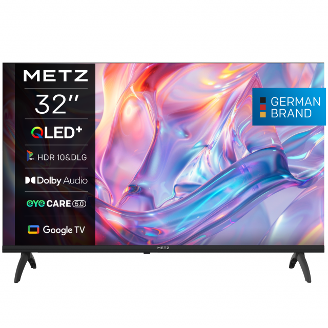 METZ TV 32" 32MQH7000Z HD Ready QLED+ Google TV, Клас E 
