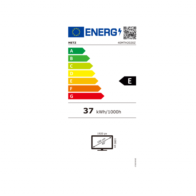 Телевизор METZ 40" 40MTH2020Z FullHD LED, Клас E 