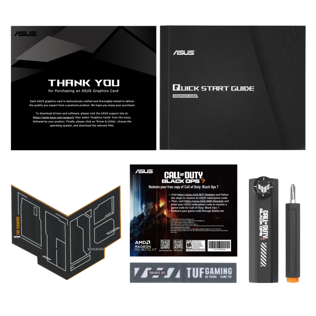 Видео карта ASUS TUF GAMING RADEON RX 9070 XT COD BO7 Speical Edition OC 16GB GDDR6 
