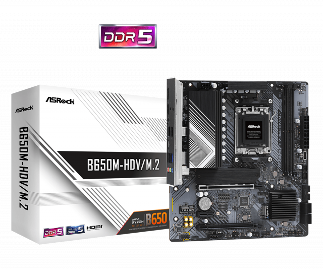 Дънна платка ASRock B650M-HDV/M.2, Socket AM5 2xDDR5 