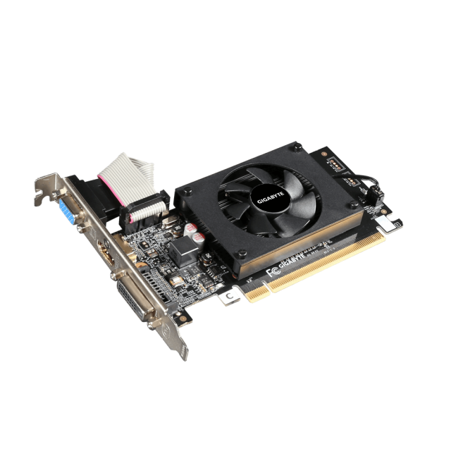 Graphic card GIGABYTE GV-N710D3-2GL, 2GB, GDDR3, 64 bit, DVI-D, D-Sub, HDMI, rev 1.0 