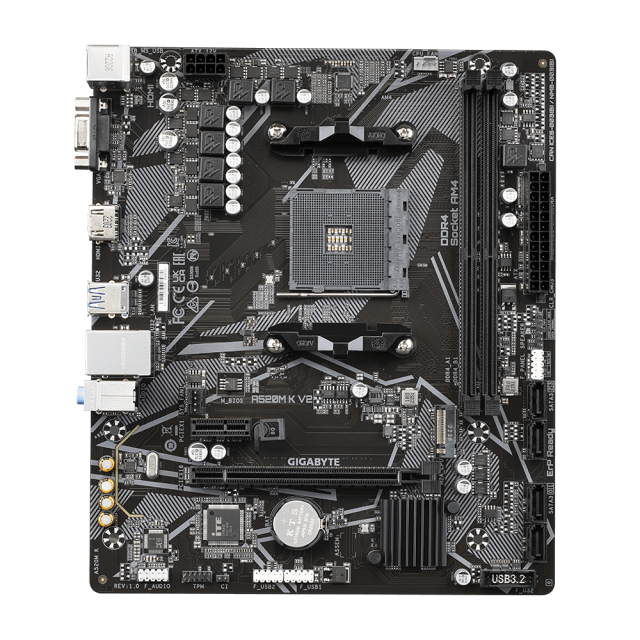 Дънна платка GIGABYTE A520M K V2, Socket AM4 