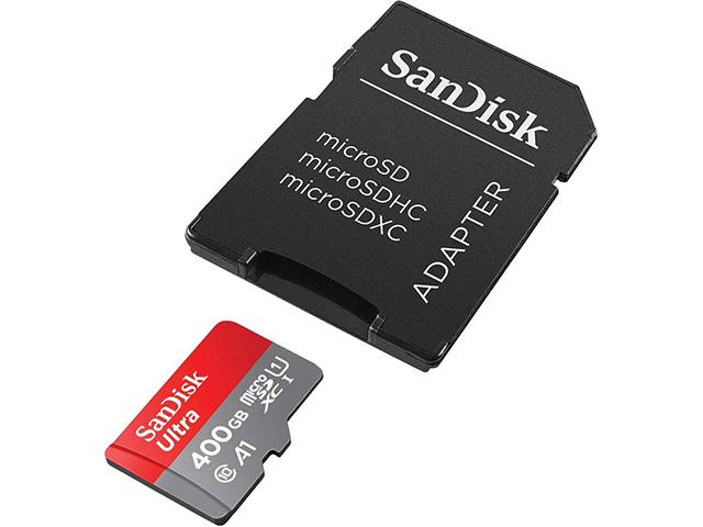 SanDisk Memory card Ultra microSDXC, 400GB + SD Adapter + 98MB/s Class 10 UHS-I A1 