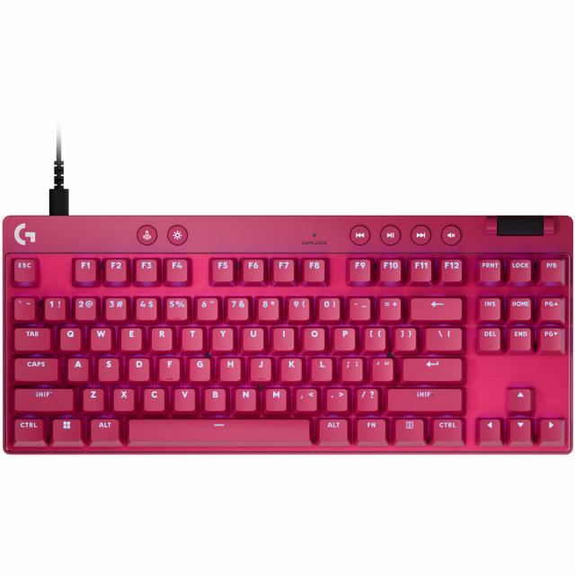 Геймърска механична клавиатура Logitech G Pro X RAPID TKL Magenta - Tactile Switch 