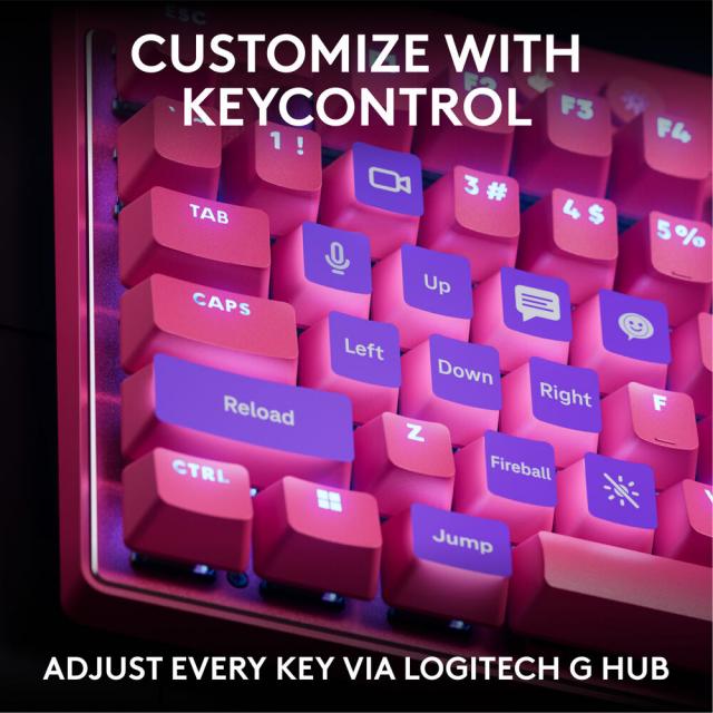 Геймърска механична клавиатура Logitech G Pro X RAPID TKL Magenta - Tactile Switch 