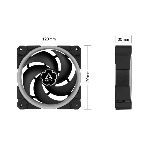 Fan ARCTIC BioniX P120 A-RGB Black 120mm 