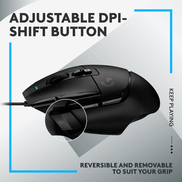 Геймърска мишка Logitech, G502 X, Оптична,  Жична, USB, Черна 