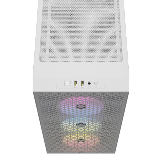 Case Corsair 3000D RGB Airflow Mid Tower, White 