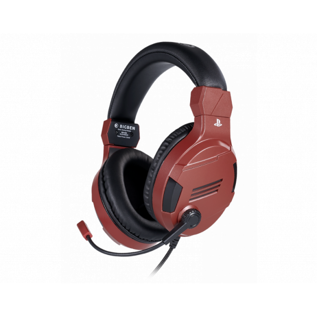 Геймърски слушалки Nacon Bigben PS4 Official Headset V3 Red, Микрофон, Червен