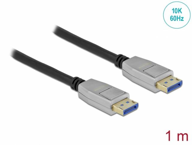 Кабел Delock DisplayPort 2.0 мъжко - DisplayPort мъжко, 1.0м, 10K, Черен 