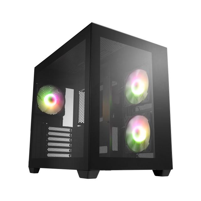 Case FSP CMT380 Black ARGB TG, ATX Mid Tower, Black 