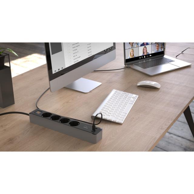 Разклонител, 4-гнезда, USB-C/A 65 W, PD, HAMA-223189 