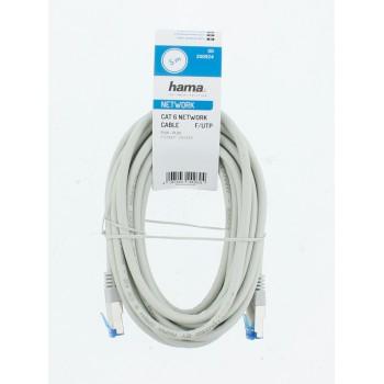 Мрежов пач кабел HAMA F/UTP, CAT 6, RJ-45 - RJ-45, 1Gbit/s, 5.0 m, Сив, Булк 